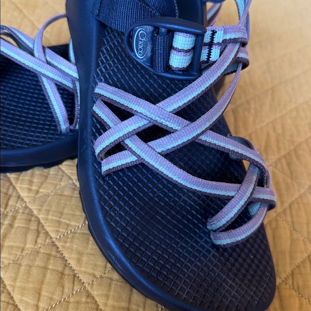 Chaco brown green and lavender green Strappy Sandals